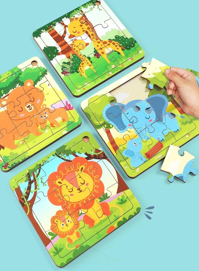 FIRSTCRY INTELLISKILLS Premium Jungle Jigsaw Puzzle for Kids, 36 Pcs Wooden Animal Jigsaw Puzzle for Girl & Boy, Learning & Education Toy for 3+ Years, Brain Booster Game, Motor Skills,Birthday Gift - Image 1